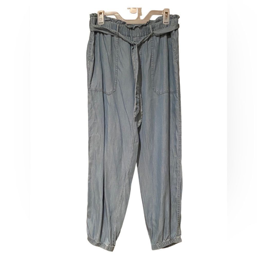 Love Tree Tencel PaperBag Joggers Size Large Lightweight Denim